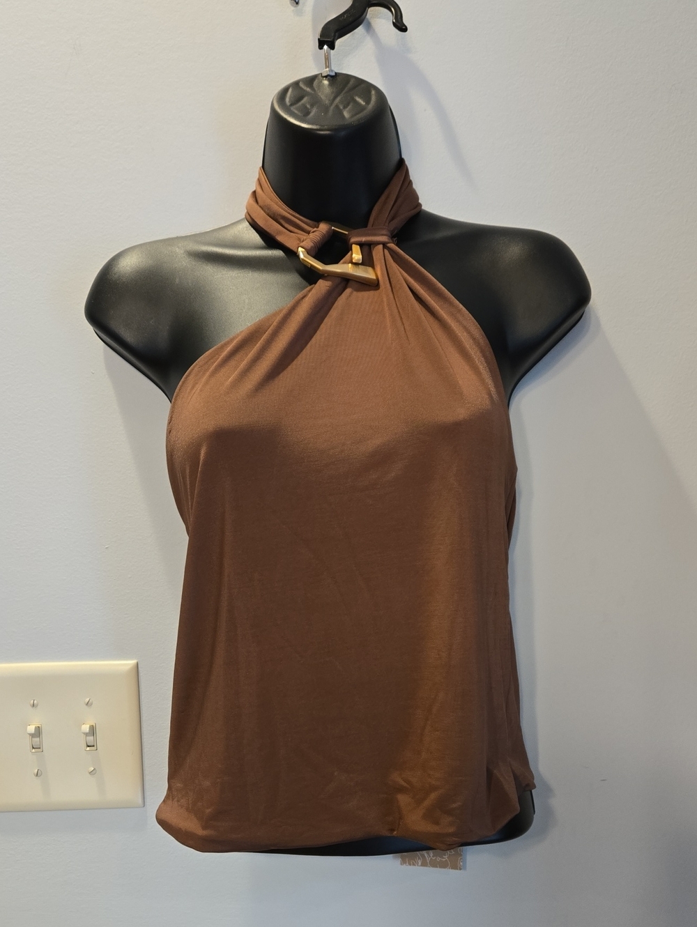 Meshki Mariposa Slinky Halter Top - Chocolate Size XL NwT - Picture 2 of 5